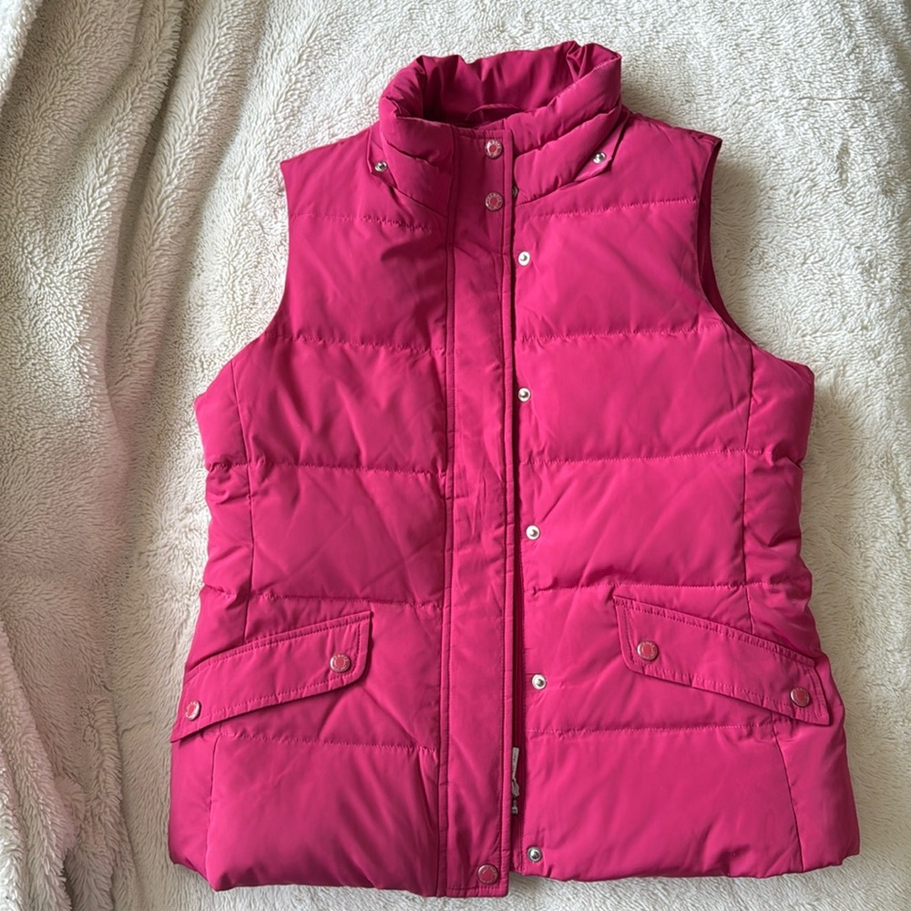 Talbots | Petite Small | Women’s Hot Pink Down Feather Puffer Vest Skiing Winter
